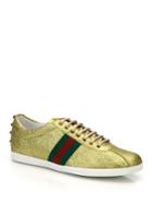Gucci Bambi Web Gold Stud Low-top Sneakers