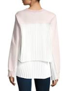 Clu Pleated Panel Back Terry Sweat Cotton Top