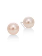 Majorica 8mm Round Pink Pearl Stud Earrings