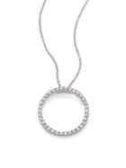 Roberto Coin Tiny Treasures Diamond & 18k White Gold Large Circle Pendant Necklace