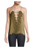 Cami Nyc Charlie Charmeuse Lace-up Top