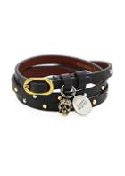 Alexander Mcqueen Studded Leather Charm Wrap Bracelet