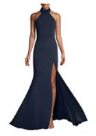 Jay Godfrey Cameo Highneck Crepe Gown