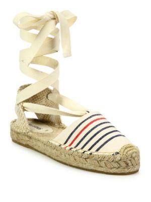 Soludos Striped Lace-up Espadrilles