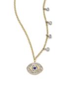 Meira T Diamond, Blue Sapphire & 14k Yellow Gold Evil Eye Pendant Necklace