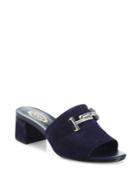 Tod's Double T Suede Slide Sandals