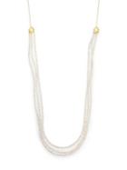 Ila London White Sapphire & 14k Yellow Gold Draped Beaded Necklace