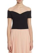 Cinq A Sept Birch Off-the-shoulder Cropped Top