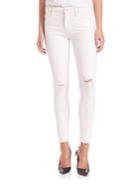 Mother Looker Ankle Frayed Skinny Jeans