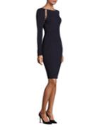 Versace Collection Long Sleeve Shoulder-slit Jersey Dress