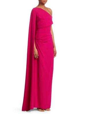 Talbot Runhof Off-the-shoulder Cape Gown