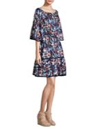 Milly Hibiscus Print Rose Fit-&-flare Dress