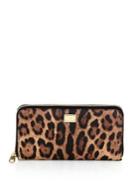 Dolce & Gabbana Crespo Leopard Leather Continental Wallet