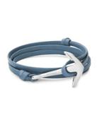 Miansai Stainless Steel And Leather Anchor Bracelet