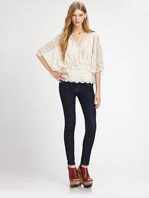 Bell-sleeve Lace Top