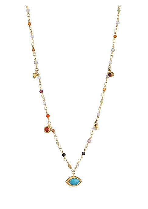 Chan Luu 18k Goldplated Sterling Silver Turquoise & Multi-stone Pendant Necklace