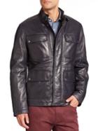 Saks Fifth Avenue Collection Four-pocket Leather Jacket