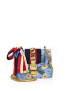 Gucci Sylvie Flora Leather Mini Chain Shoulder Bag