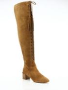 Michael Kors Collection Harris Lace-up Suede Over-the-knee Boots