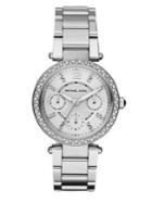 Michael Kors Parker Pave Stainless Steel Chronograph Bracelet Watch