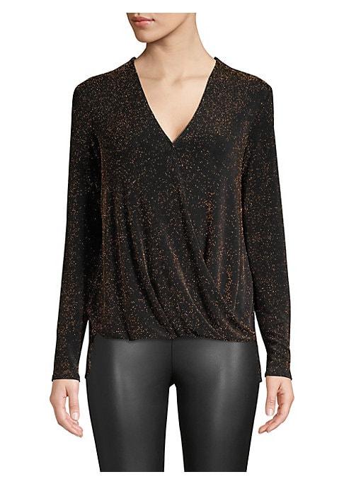 Bailey 44 Glitter Wrap-front Top