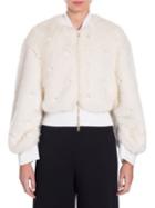 Stella Mccartney Fur Free Pearl-embellished Bomber Jacket