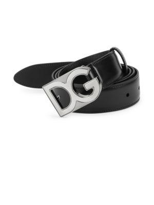 Dolce & Gabbana Logo Buckle Leather Belt