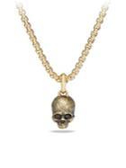 David Yurman Cable Classics Enhancer 18k Gold Skull Pendant