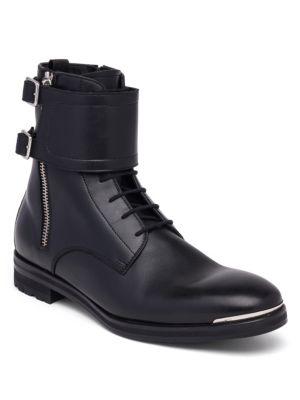 Alexander Mcqueen Leather Combat Boots