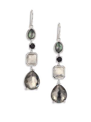 Ippolita Rock Candy Black Tie Semi-precious Multi-stone & Sterling Silver Mixed Linear Drop Earrings