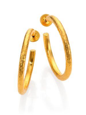 Gurhan Edifice 24k Yellow Gold Classic Hoop Earrings/1.25