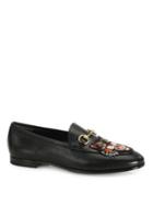 Gucci Jordaan Leather Loafers With Angry Cat
