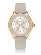 Michele Watches Cape Topaz, Rose Goldtone Stainless Steel & Silicone Strap Watch/taupe