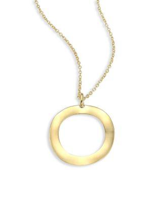 Ippolita Glamazon 18k Yellow Gold Wavy Circle Pendant Necklace