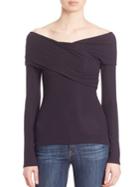 Theory Kellay Solid Off-the-shoulder Top