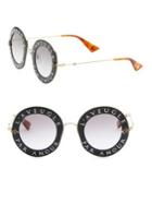 Gucci 44mm L'aveugle Par Amour Round Sunglasses
