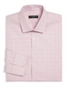 Saks Fifth Avenue Collection Regular Fit Box-pattern Dress Shirt