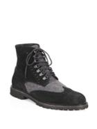 Saks Fifth Avenue Collection Wingtip Suede Combat Boots