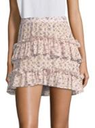 Loveshackfancy Lily Floral-print Ruffle Mini Skirt