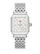 Michele Watches Deco Stainless Steel Mosaic Dial Watch
