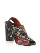 3.1 Phillip Lim Patsy Studded Floral Block Heel Slingback Sandals