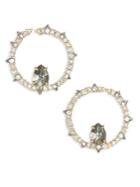 Alexis Bittar Spiked Crystal & Pyrite Doublet Hoop Earrings/1.2