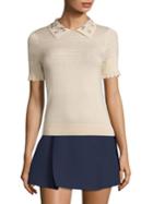 Carven Jeweled Collar Top
