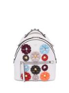 Fendi Flower-embellished Leather Mini Backpack