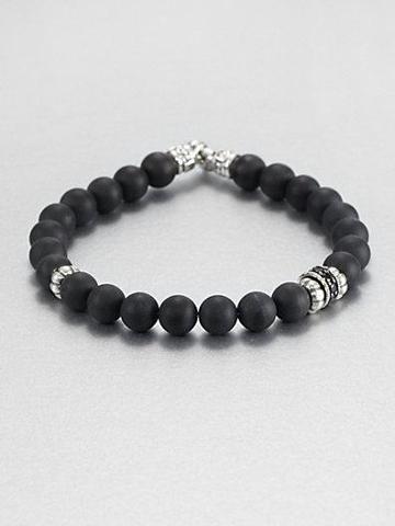 Scott Kay Matte Black Onyx & Sterling Silver Beaded Bracelet
