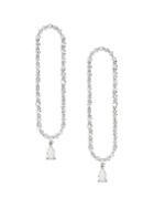 Anita Ko Pave Diamond & 18k White Gold Oval Drop Earrings