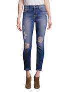 7 For All Mankind Distressed Skinny Ankle Jeans