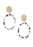 Ettika 18k Goldplated Black Marble Resin Statement Earrings