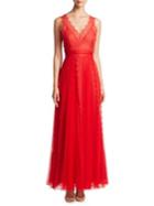 Marchesa Notte Lace Tulle Gown