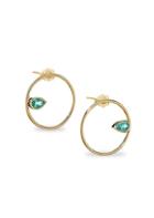 Zoe Chicco Gemfields Emerald & 14k Yellow Gold Circle Earrings